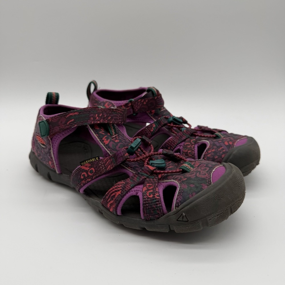 KEEN Girls Seacamp II CNX  Waterproof Hiking Sandals Purple & Red Size 5